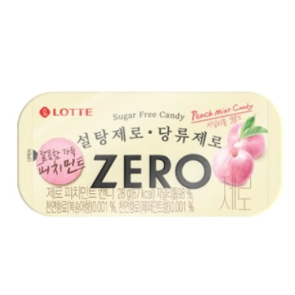 🍑✨ LOTTE 樂天 ZERO｜無糖水蜜桃薄荷糖 28g