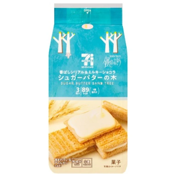 🍪🇯🇵 日本超商 7-11｜原味砂糖樹夾心餅乾 🌳✨