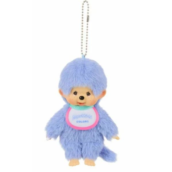 日本 Monchhichi 夢奇奇 COLORS 系列 藍色玩偶吊飾