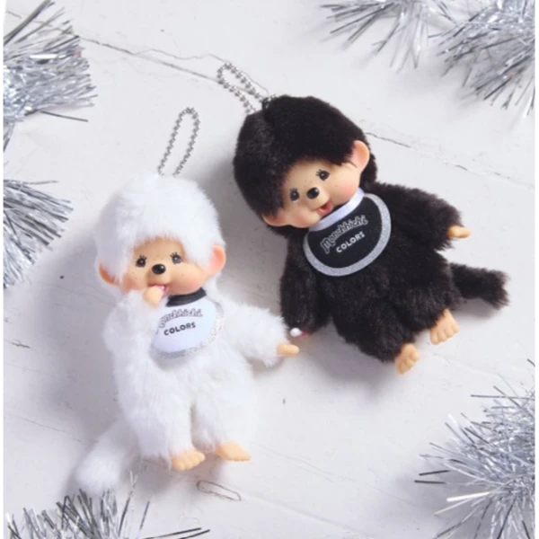 日本 Monchhichi 夢奇奇 COLORS 系列 黑色玩偶吊飾