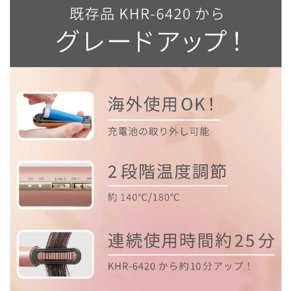 金棕款-日本KOIZUMI二代USB充電式瀏海離子梳(可上飛機款)