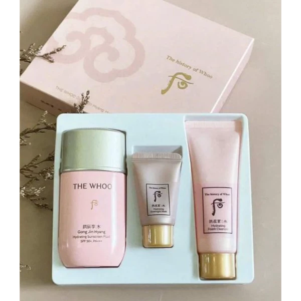💛 韓國 WHOO 后｜拱辰享 水妍保濕3件組 ✨ 隔離霜＋睡眠面膜＋洗面乳
