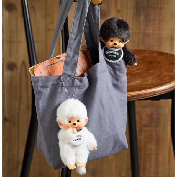日本 Monchhichi 夢奇奇 COLORS 系列 黑色玩偶吊飾